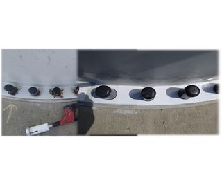 Repair of flange-bolts where tower is installed on foundation
