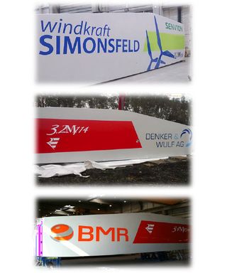 Customized logos on different parts of nacelles