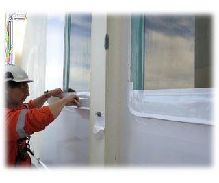 Each window frame is applicated with double layer